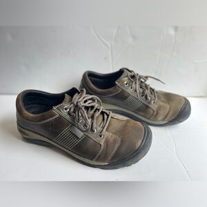 Keen Men's Austin Brown Leather Casual Oxford Shoe Size 13 Leather Anti Oder